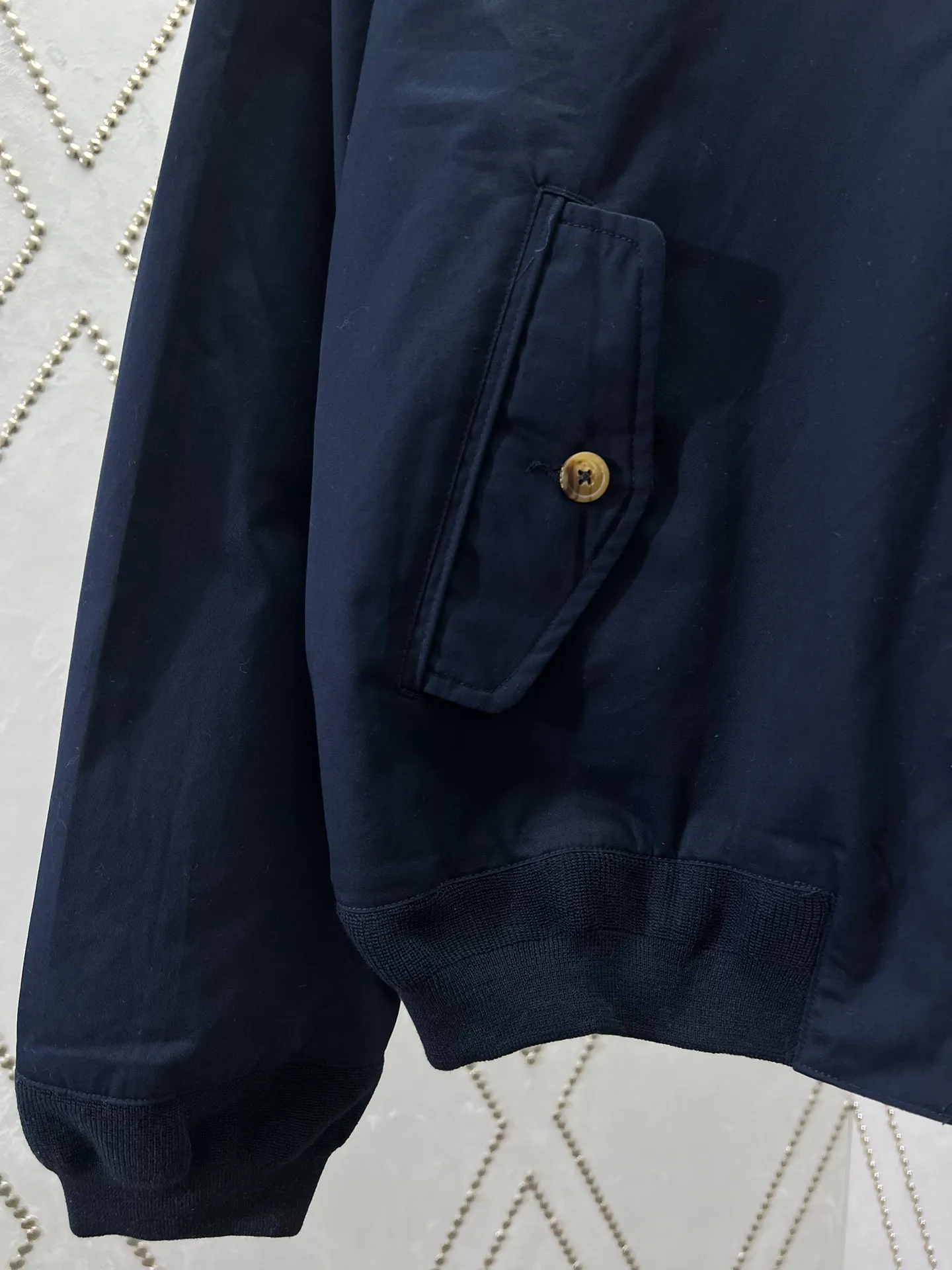 P550 Polo 25ss new solid color stand collar zipper long sleeve jacket men's navy blue code number: S.M.L.XL.XXL.